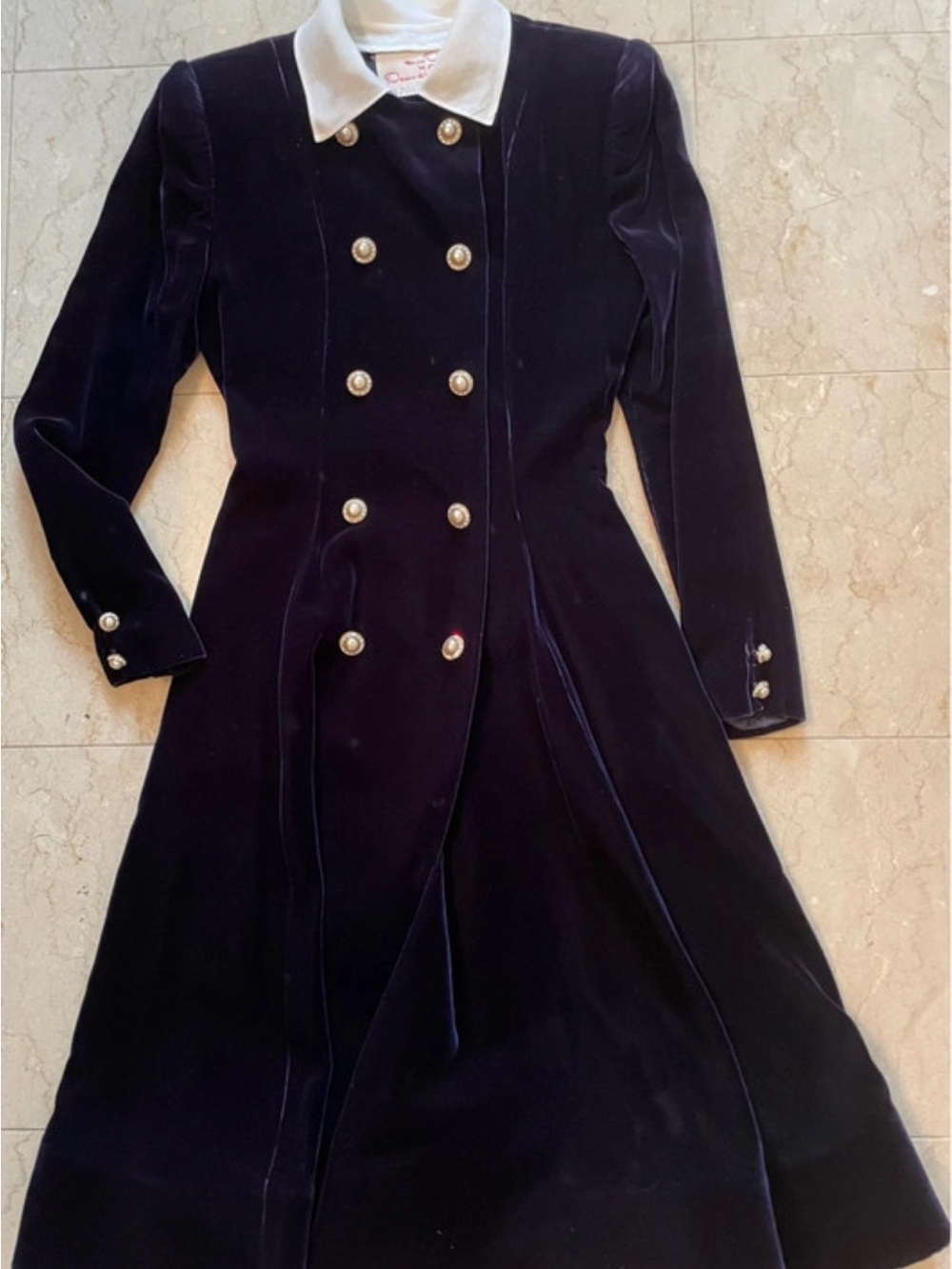 Oscar De La Renta double breasted velvet dress